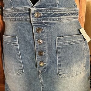 Free People Nwt Jean Skirt Overalls